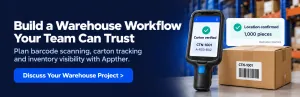 Discuss your warehouse management project with Appther to plan barcode scanning, carton tracking and inventory visibility.