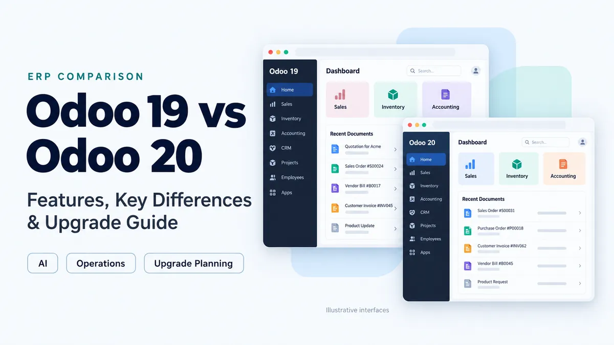 Odoo 19 vs Odoo 20: Features, Key Differences & Upgrade Guide