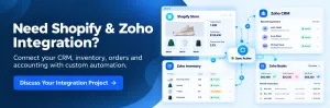 Appther Shopify and Zoho integration services for CRM, inventory, order management and accounting automation