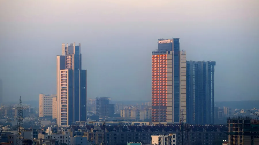 Office towers on the Delhi NCR skyline