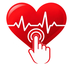 KALBI logo, a heart with an ECG trace