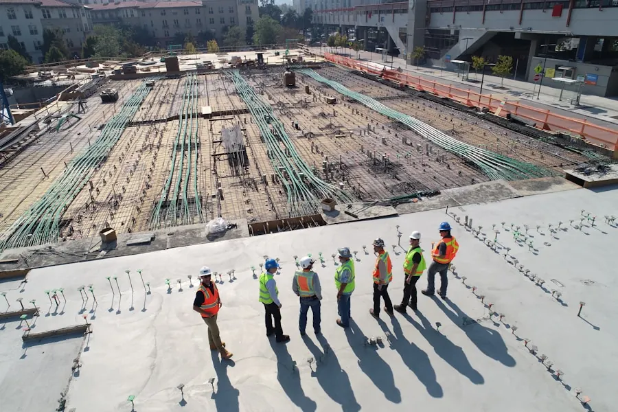 Construction site with crane