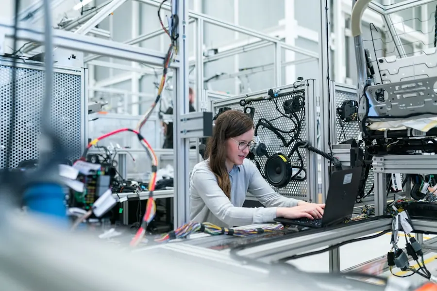 Manufacturing team using an ERP system on the shop floor