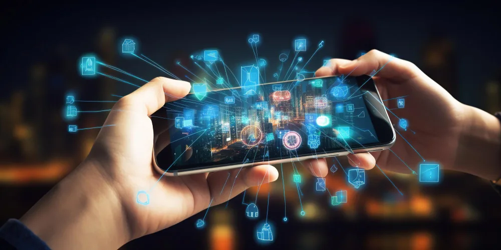 Connected device controls projected from a mobile phone