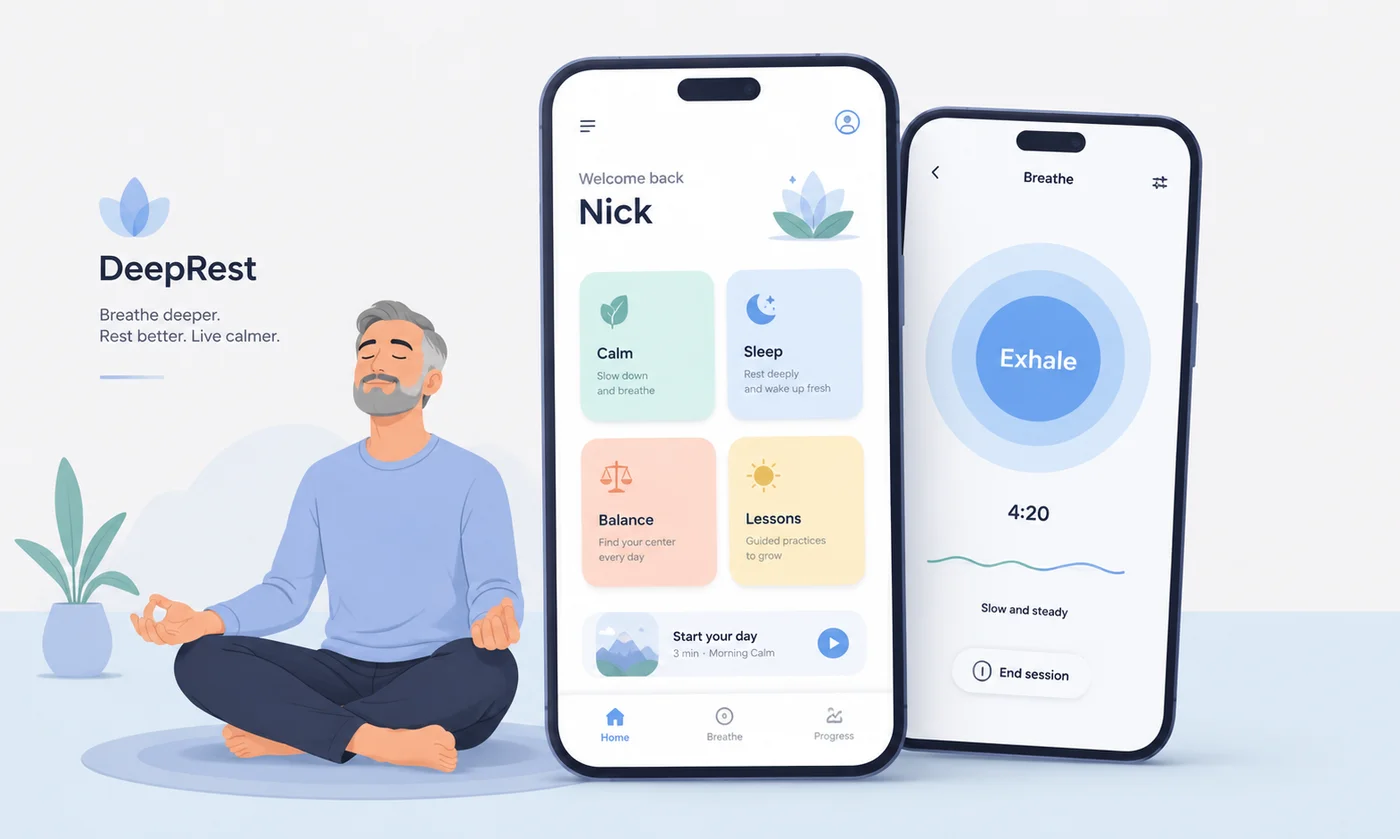 DeepRest Anxiety and Sleep Relief App by Appther